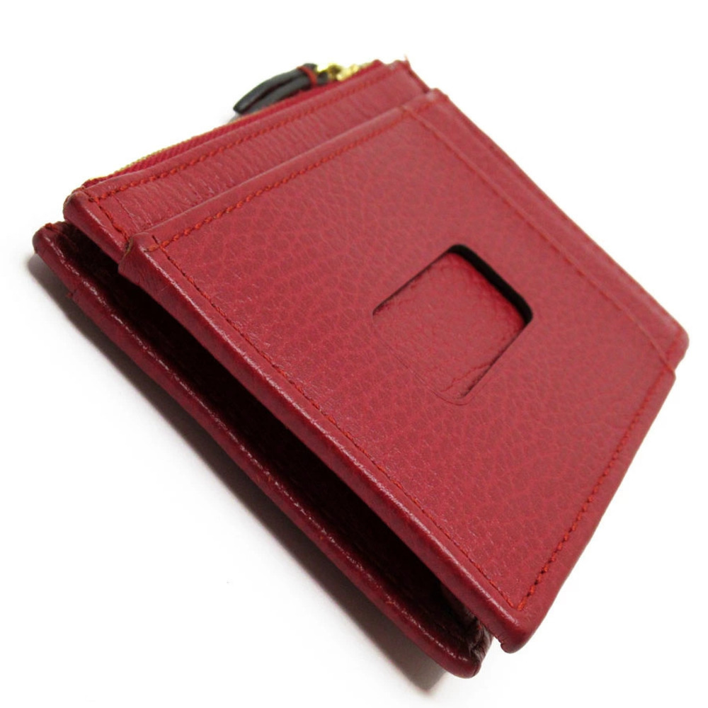 Gucci leather card Marmont GG coin red